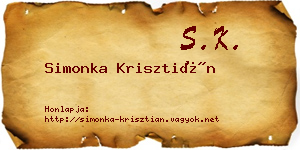 Simonka Krisztián névjegykártya