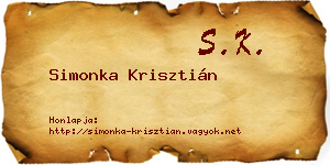 Simonka Krisztián névjegykártya